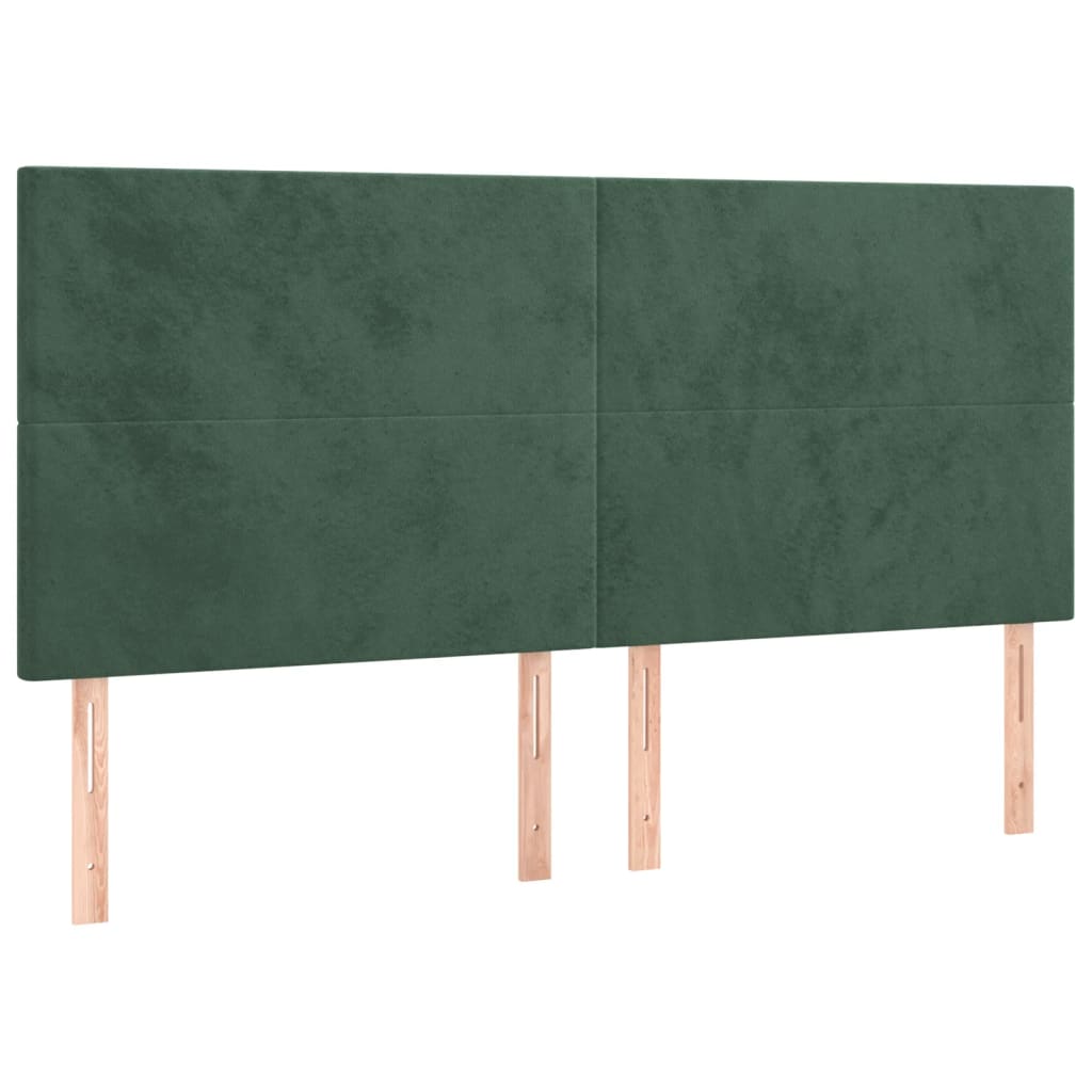 Cadre de lit sans matelas vert foncé velours - XIOS