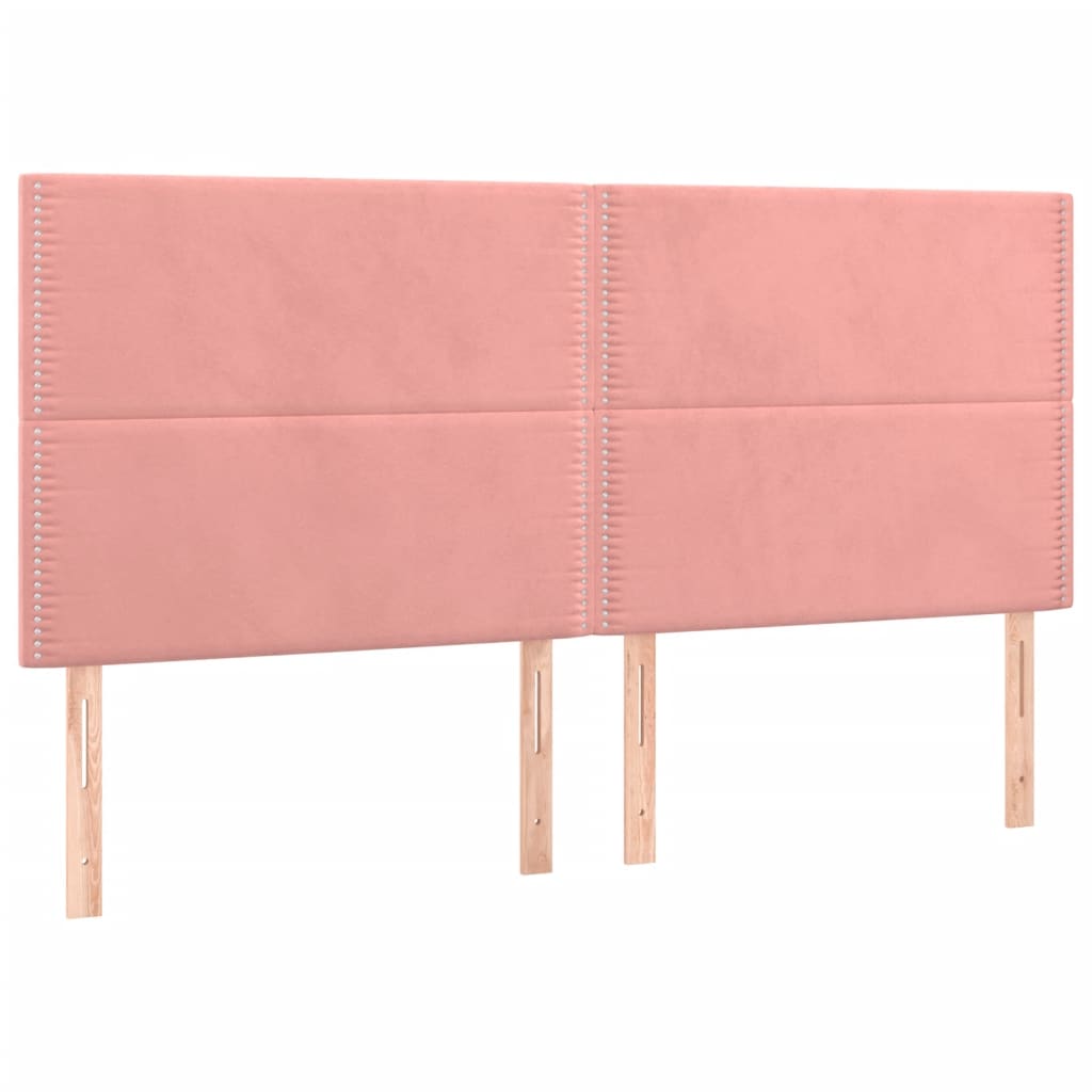 Cadre de lit sans matelas rose 160x200 cm velours - XIOS