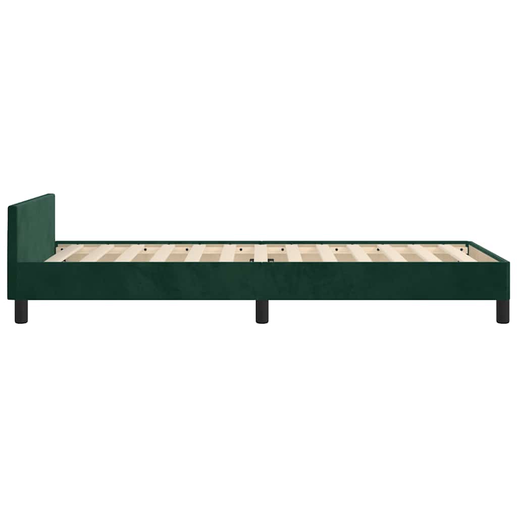 Cadre de lit sans matelas vert foncé 80x200 cm velours - XIOS