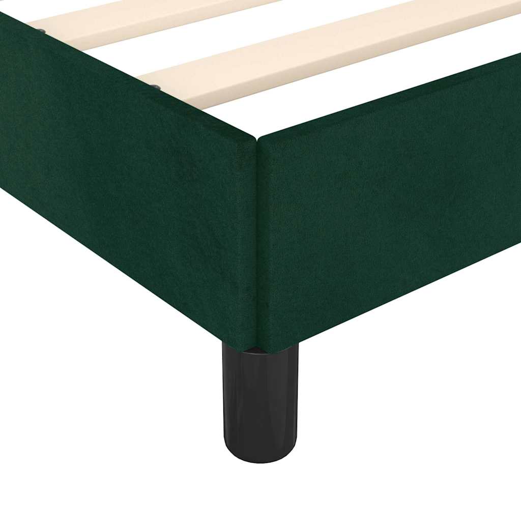 Cadre de lit sans matelas vert foncé 80x200 cm velours - XIOS