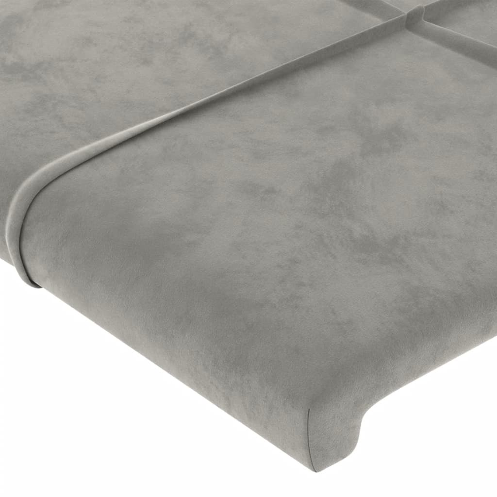 Cadre de lit sans matelas gris clair 90x190 cm velours - XIOS