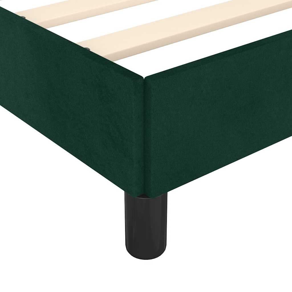 Cadre de lit sans matelas vert foncé 140x190 cm velours