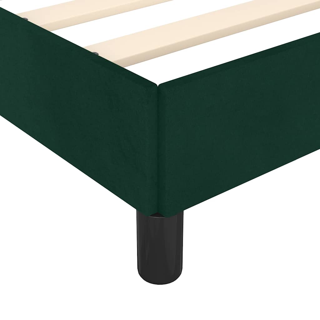 Cadre de lit sans matelas vert foncé 140x200 cm velours