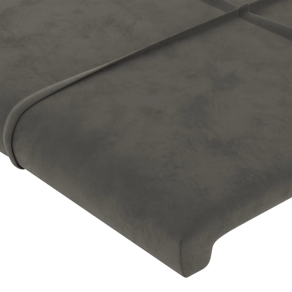 Cadre de lit sans matelas gris foncé 200x200 cm velours - XIOS