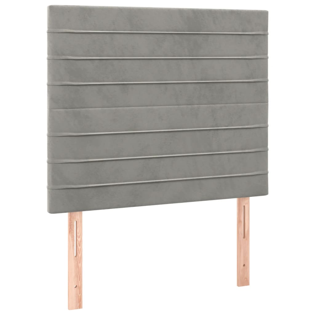 Cadre de lit sans matelas gris clair 100x200 cm velours - XIOS