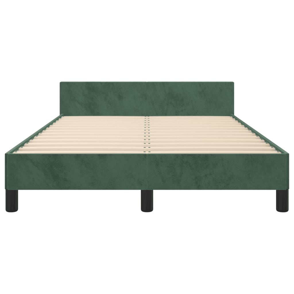 Cadre de lit sans matelas vert foncé 120x200 cm velours - XIOS