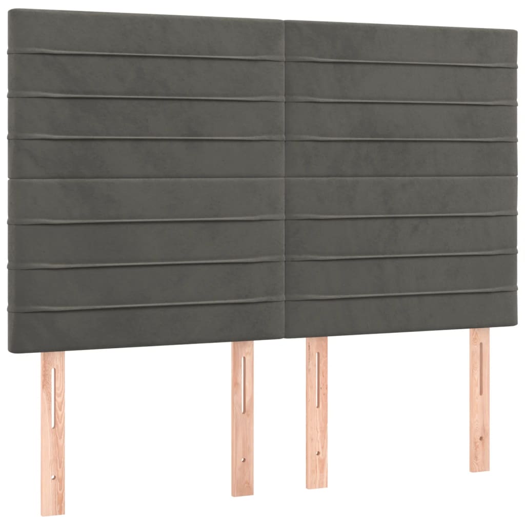 Cadre de lit sans matelas gris foncé 140x190 cm velours - XIOS