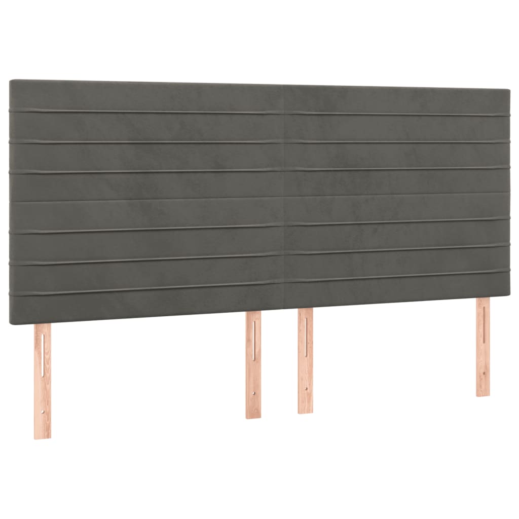 Cadre de lit sans matelas gris foncé 140x200 cm velours - XIOS