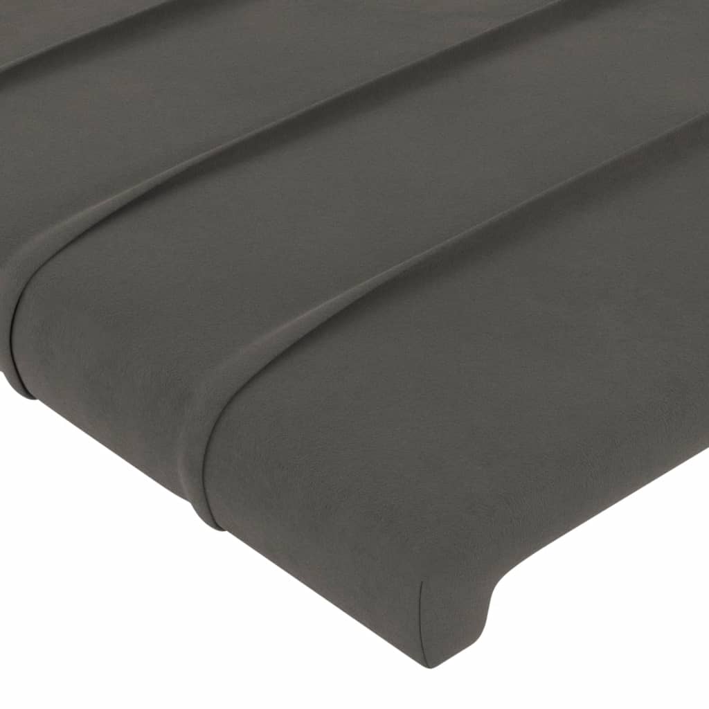 Cadre de lit sans matelas gris foncé 140x200 cm velours - XIOS