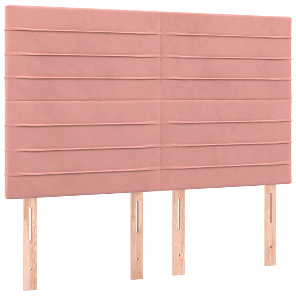 Cadre de lit sans matelas rose 140x200 cm velours - XIOS
