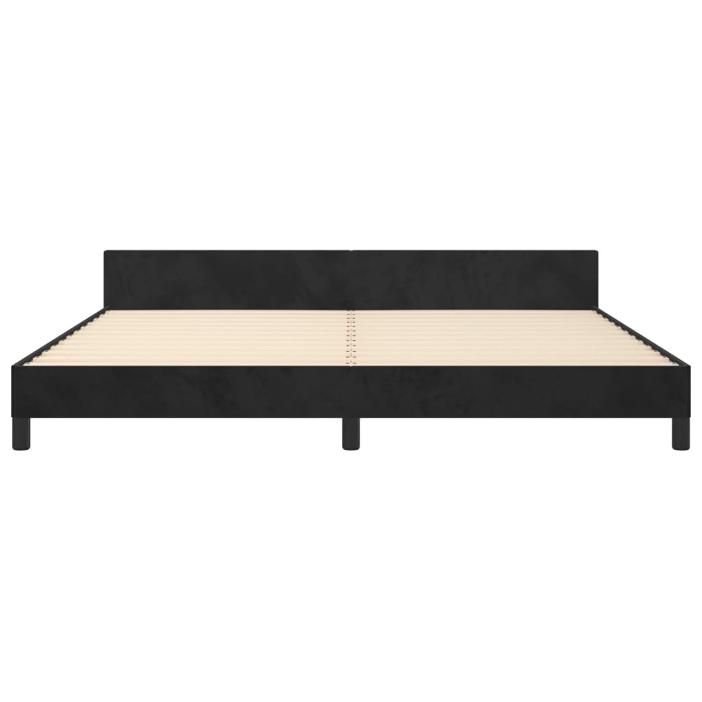 Cadre de lit sans matelas noir 200x200 cm velours - XIOS