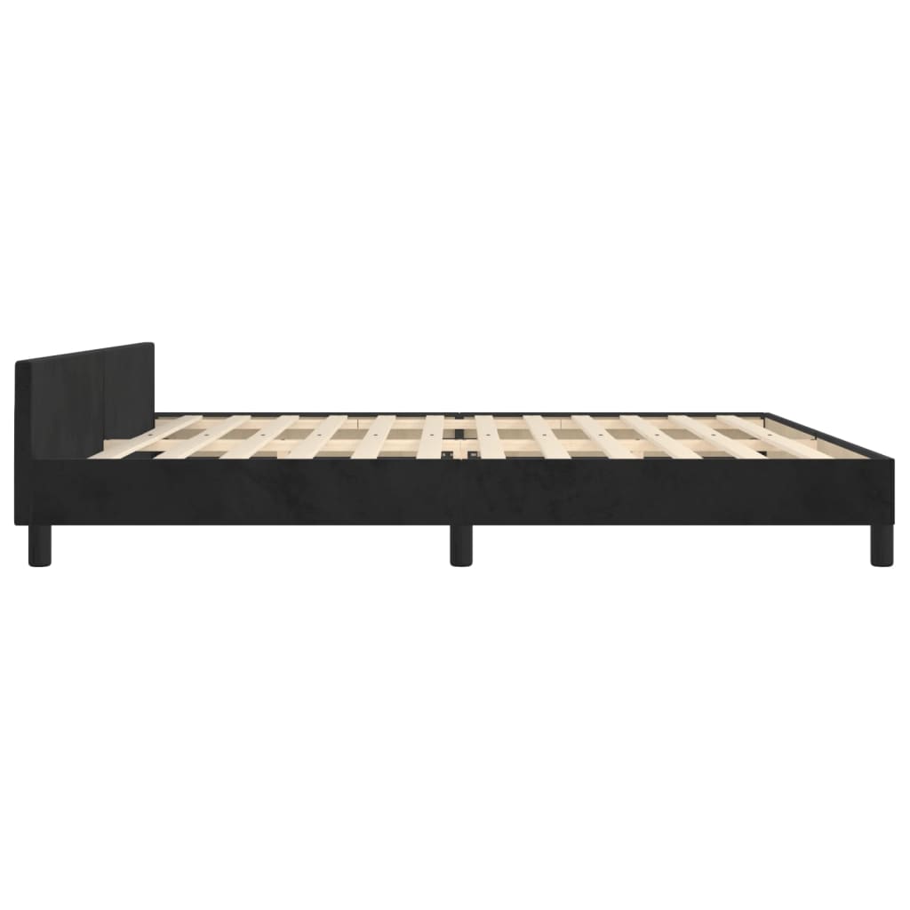 Cadre de lit sans matelas noir 200x200 cm velours - XIOS