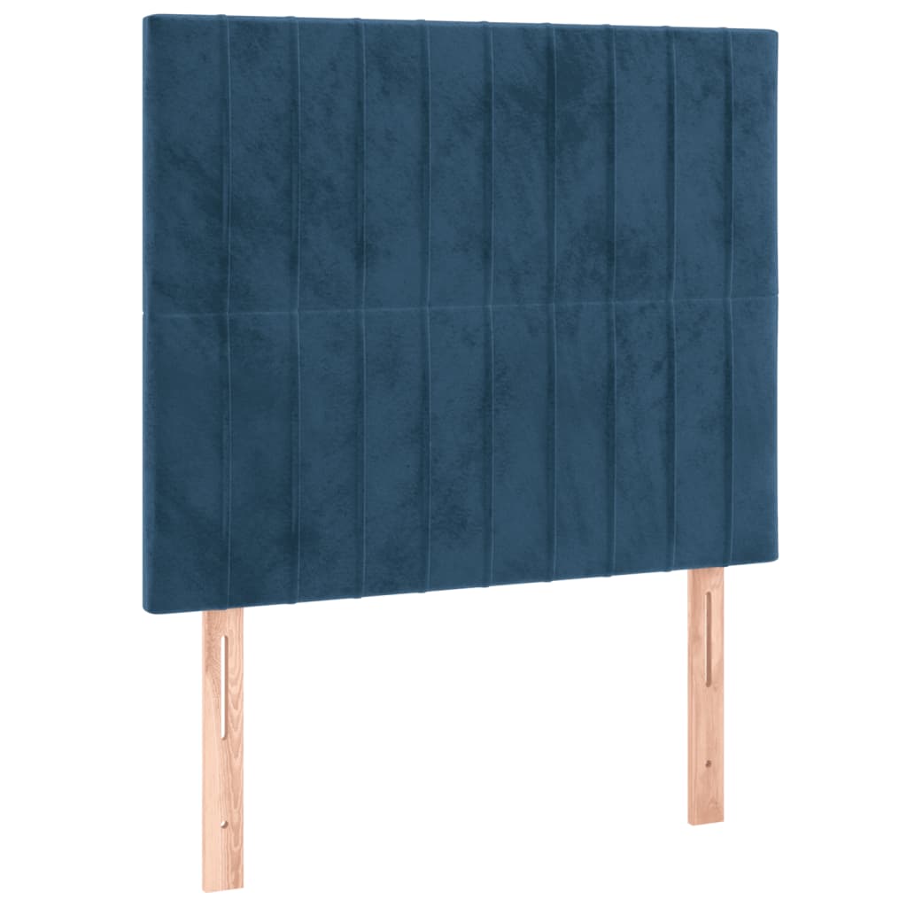 Cadre de lit sans matelas bleu foncé 80x200 cm velours - XIOS