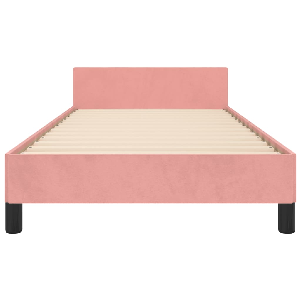 Cadre de lit sans matelas rose 80x200 cm velours - XIOS