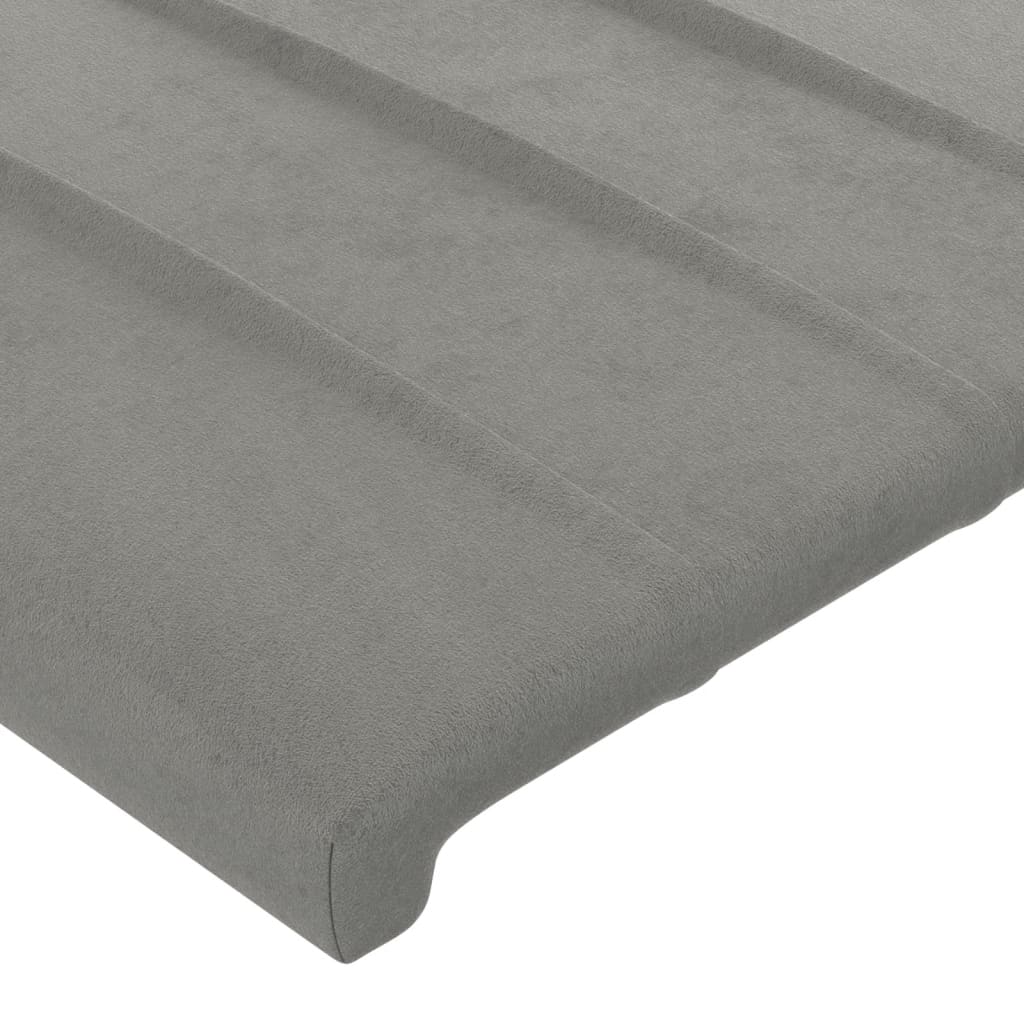 Cadre de lit sans matelas gris clair 90x200 cm velours - XIOS