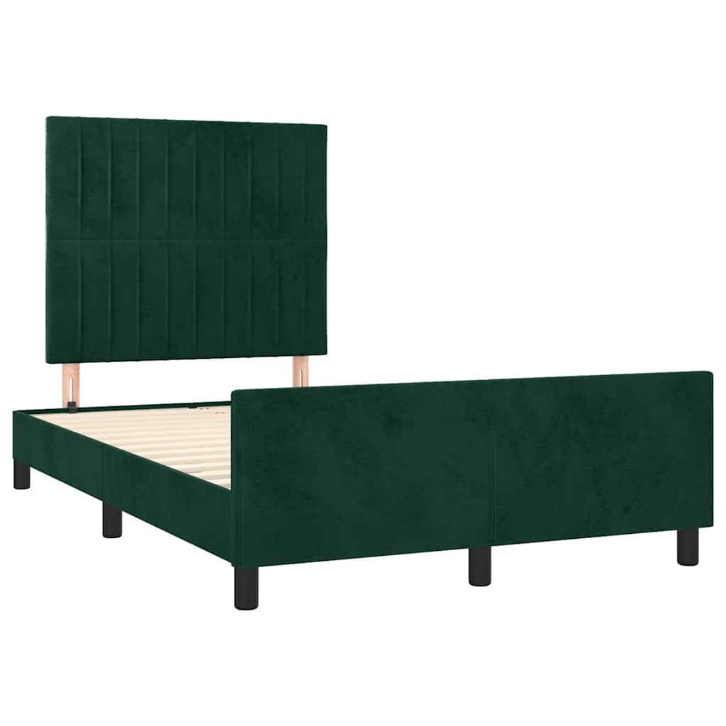 Cadre de lit sans matelas vert foncé 120x200 cm velours - XIOS
