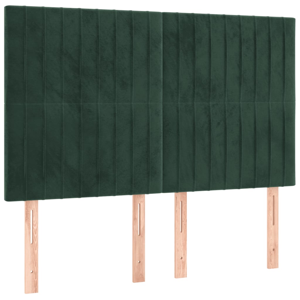 Cadre de lit sans matelas vert foncé 140x190 cm velours - XIOS