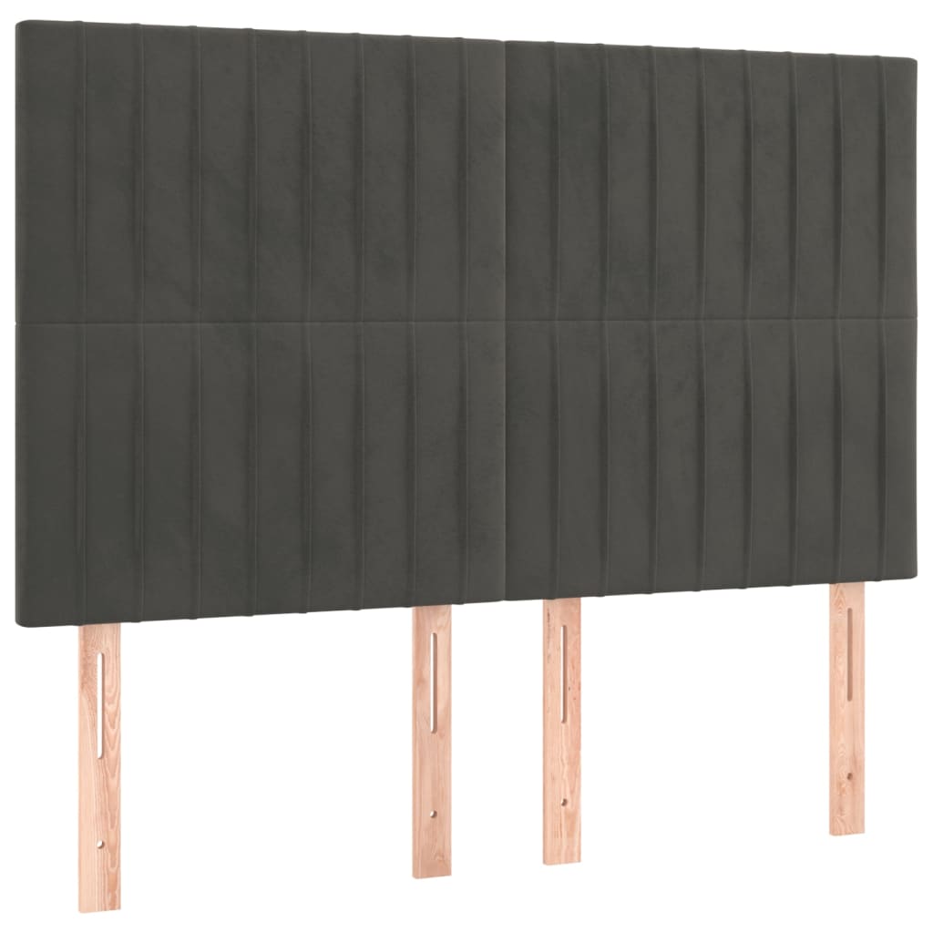Cadre de lit sans matelas gris foncé 140x200 cm velours - XIOS