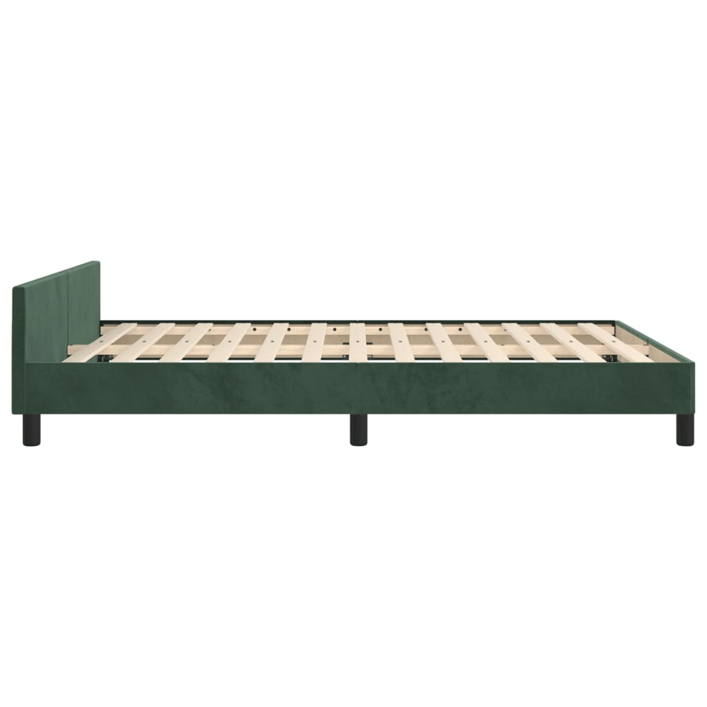 Cadre de lit sans matelas vert foncé 140x200 cm velours - XIOS