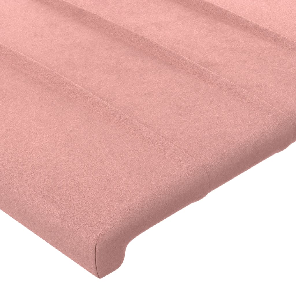 Cadre de lit sans matelas rose 160x200 cm velours - XIOS