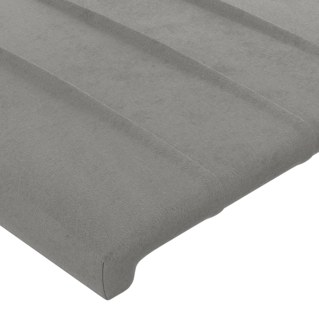 Cadre de lit sans matelas gris clair velours - XIOS