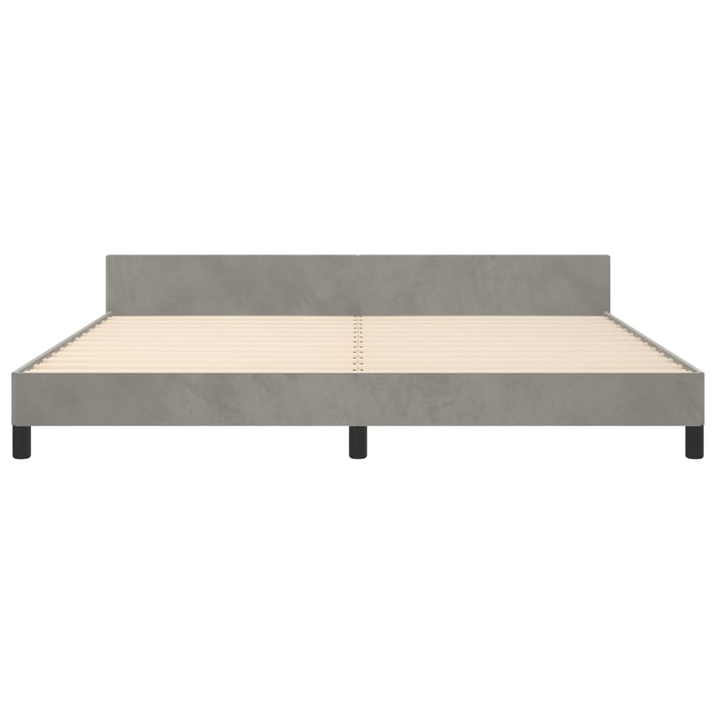Cadre de lit sans matelas gris clair 200x200 cm velours - XIOS