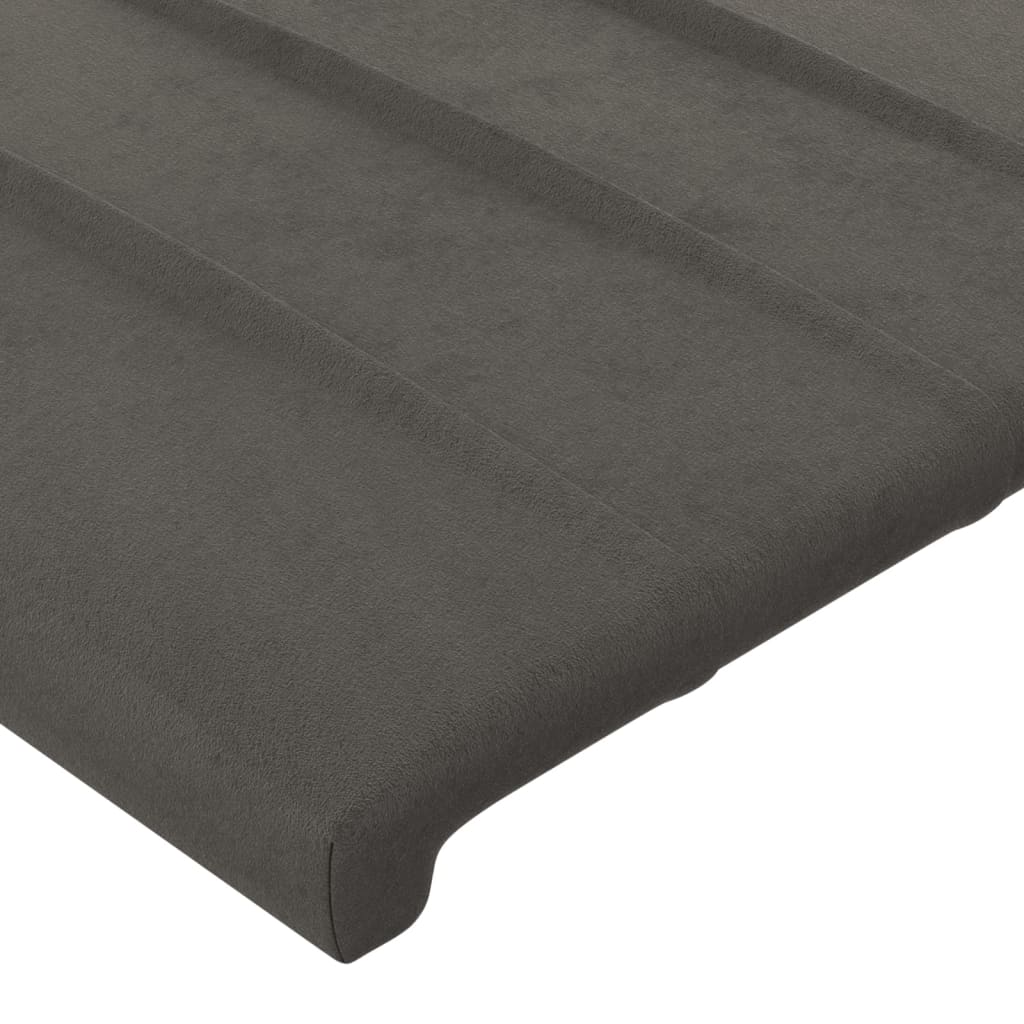 Cadre de lit sans matelas gris foncé 200x200 cm velours - XIOS