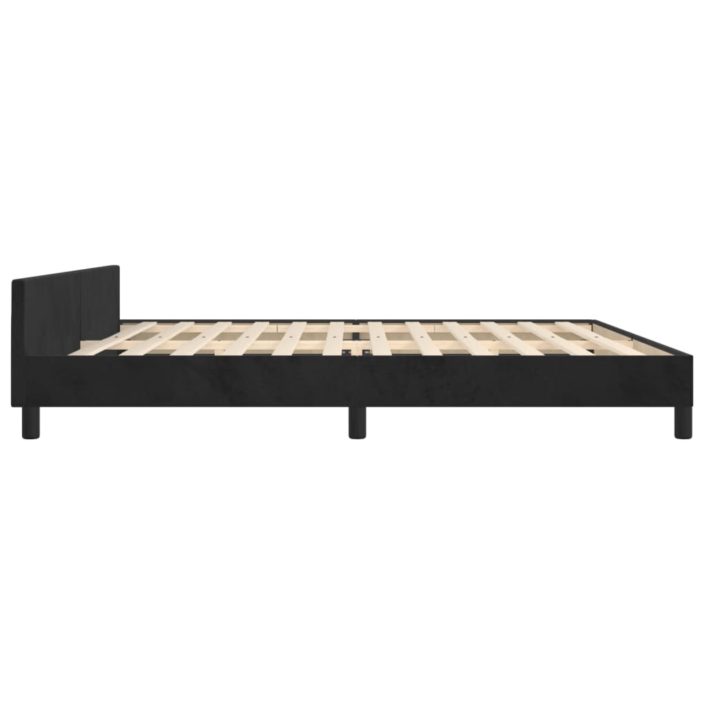 Cadre de lit sans matelas noir 200x200 cm velours - XIOS