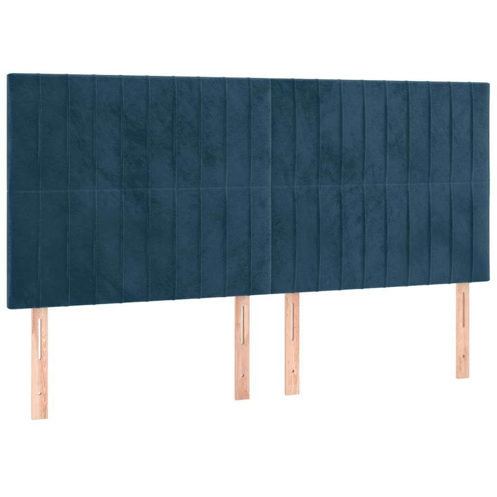 Cadre de lit sans matelas bleu foncé 200x200 cm velours