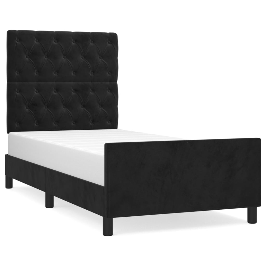 Cadre de lit sans matelas noir 80x200 cm velours - XIOS