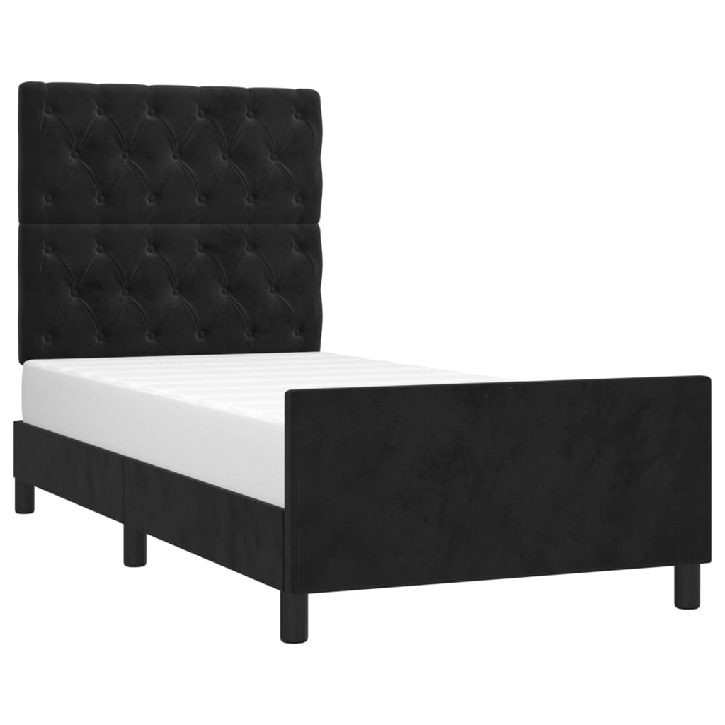 Cadre de lit sans matelas noir 80x200 cm velours - XIOS
