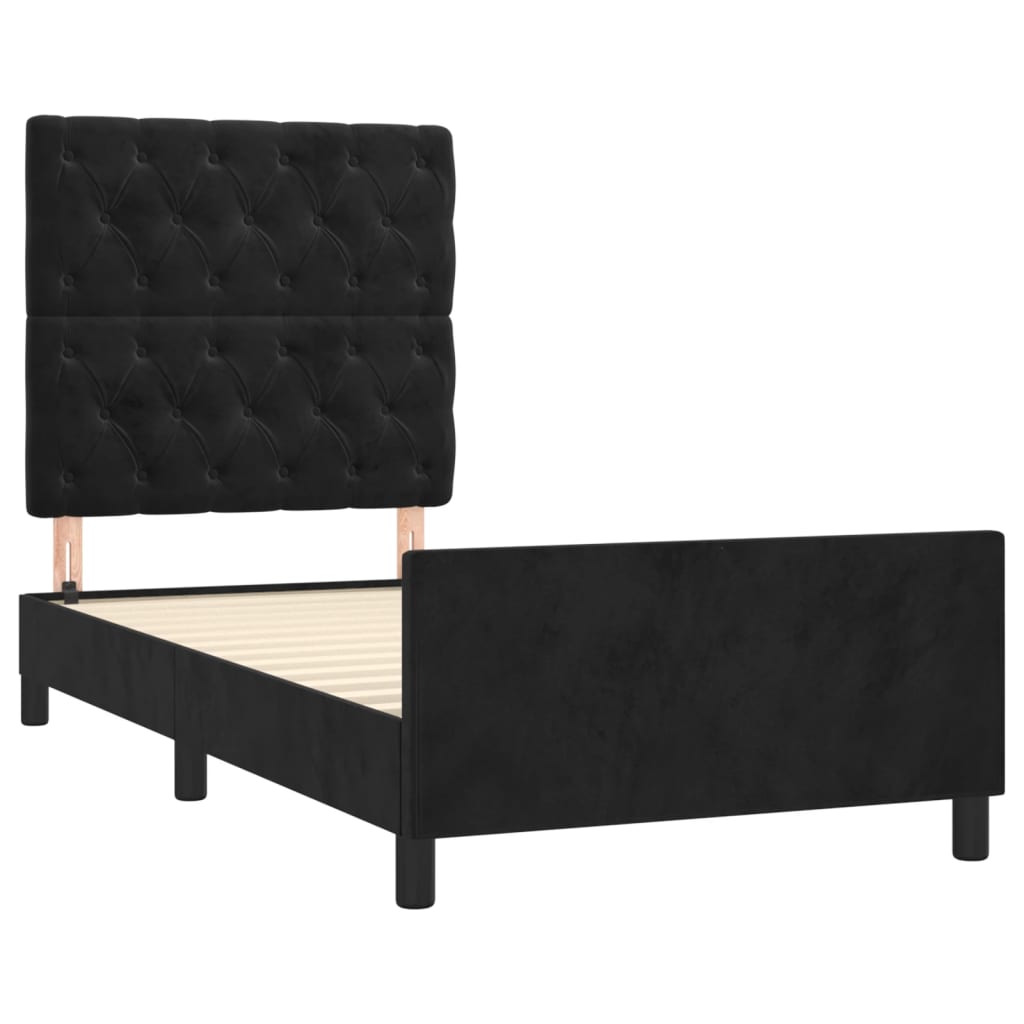 Cadre de lit sans matelas noir 80x200 cm velours - XIOS