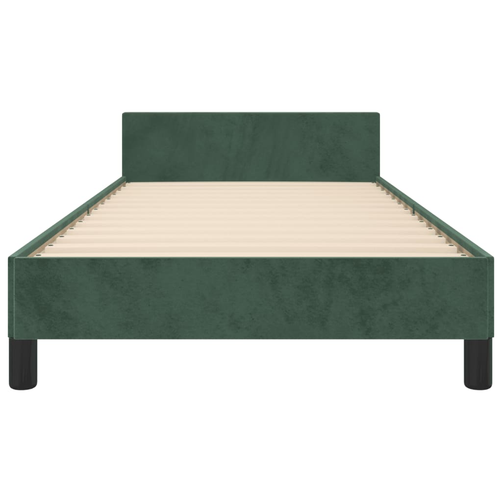 Cadre de lit sans matelas vert foncé 80x200 cm velours - XIOS
