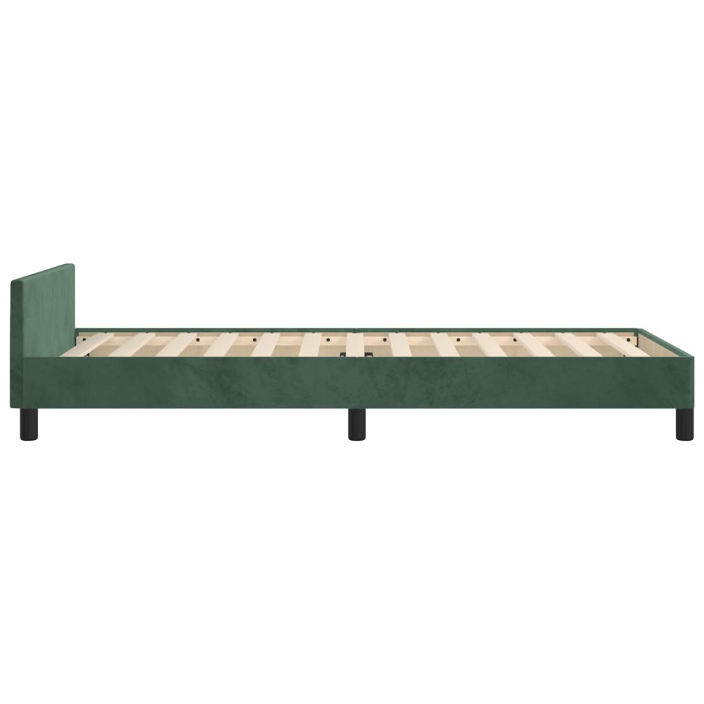 Cadre de lit sans matelas vert foncé 80x200 cm velours - XIOS