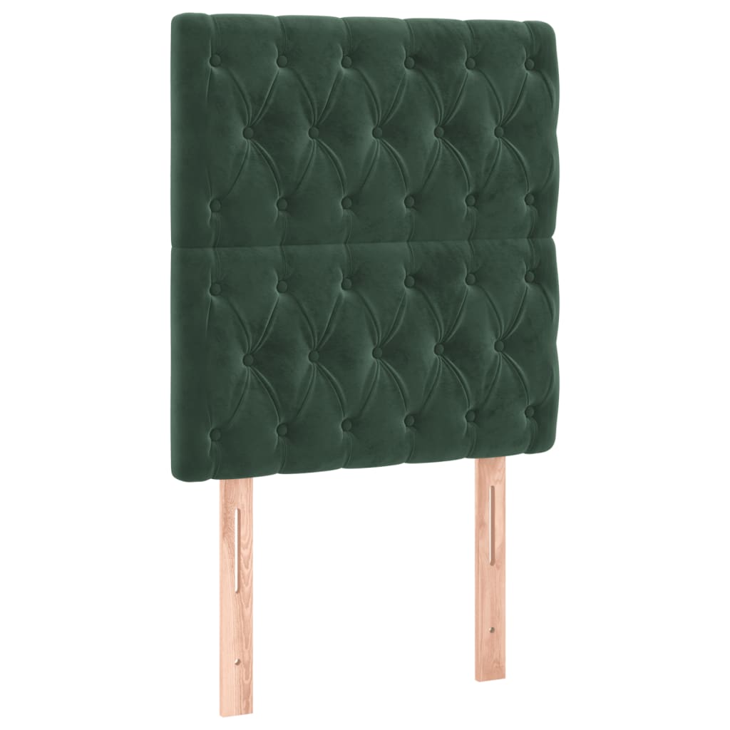 Cadre de lit sans matelas vert foncé 80x200 cm velours - XIOS