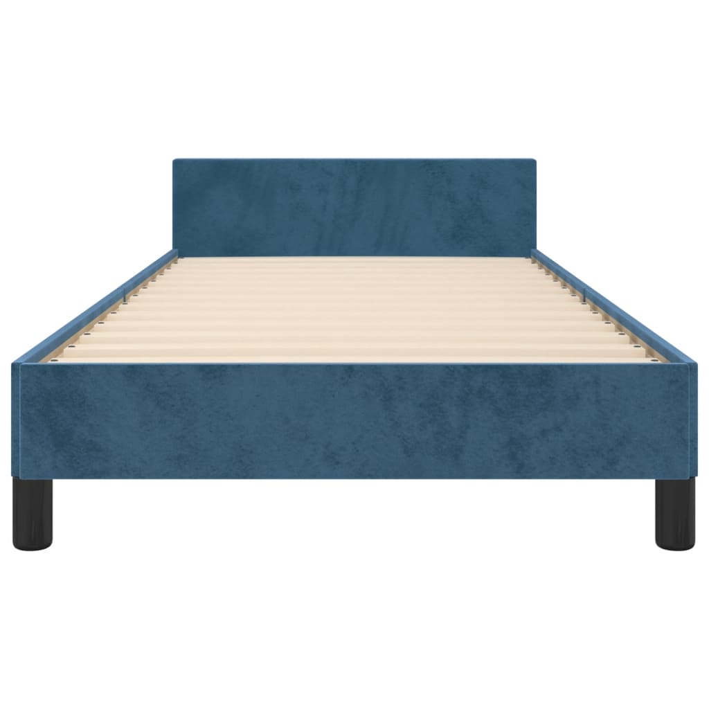 Cadre de lit sans matelas bleu foncé 80x200 cm velours - XIOS