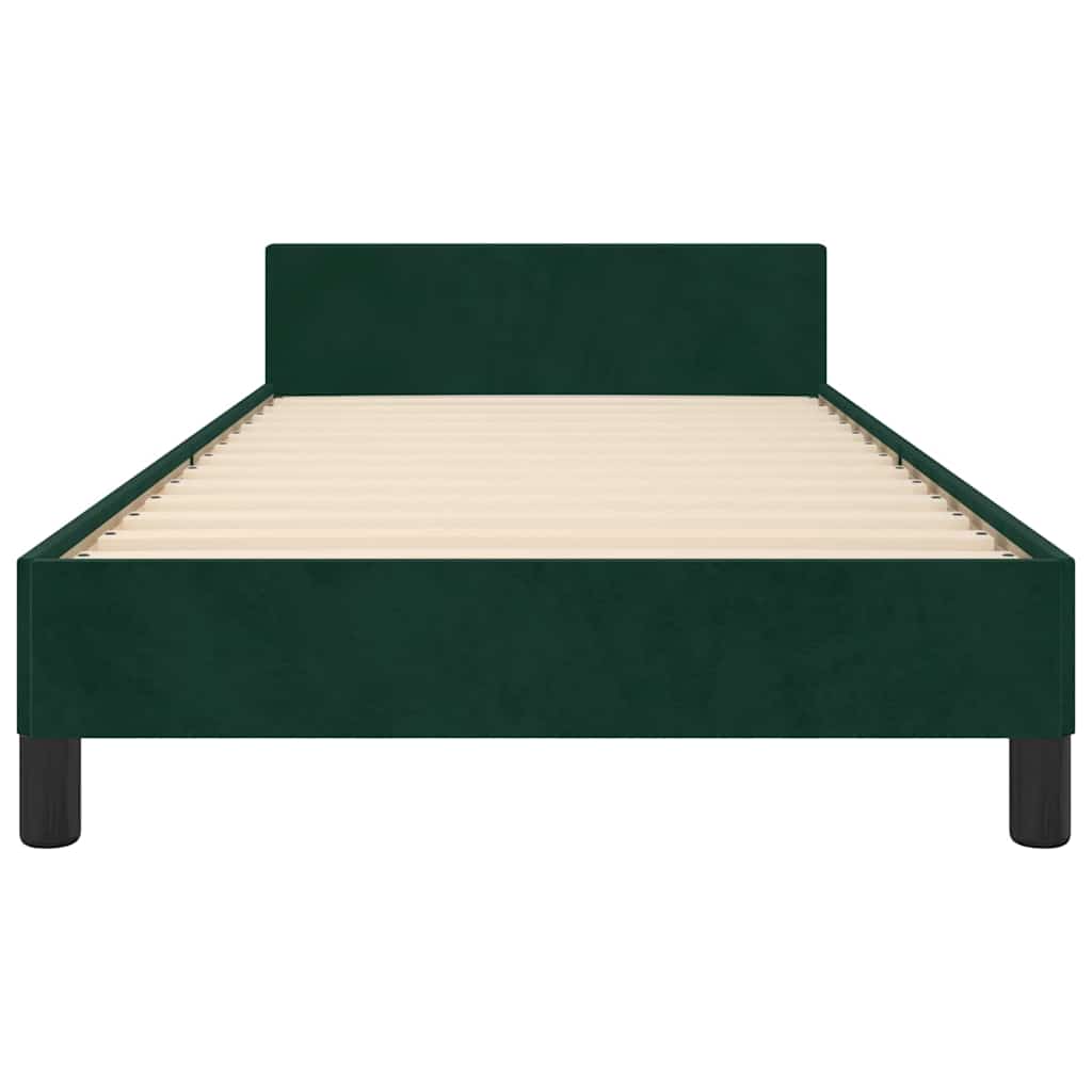 Cadre de lit sans matelas vert foncé 90x200 cm velours - XIOS