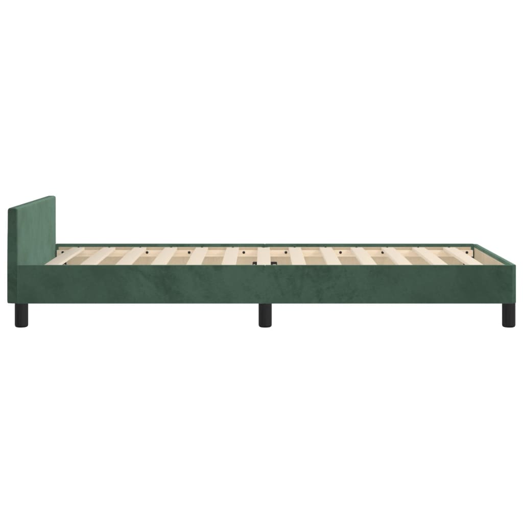 Cadre de lit sans matelas vert foncé 90x200 cm velours - XIOS