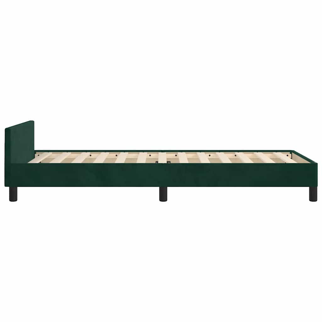 Cadre de lit sans matelas vert foncé 90x200 cm velours - XIOS