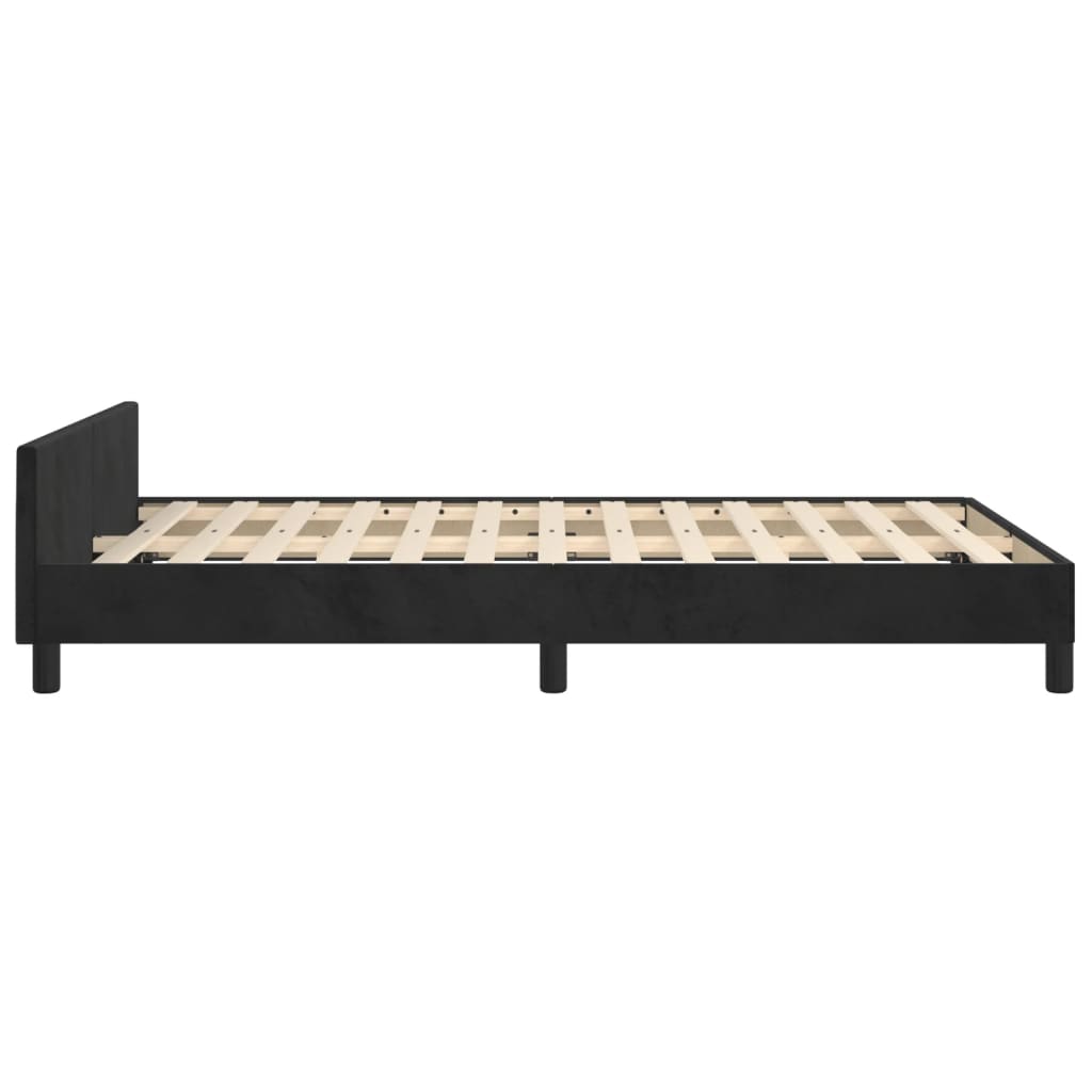 Cadre de lit sans matelas noir 120x200 cm velours - XIOS