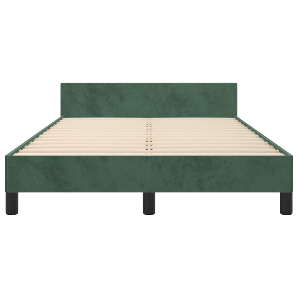 Cadre de lit sans matelas vert foncé 120x200 cm velours - XIOS