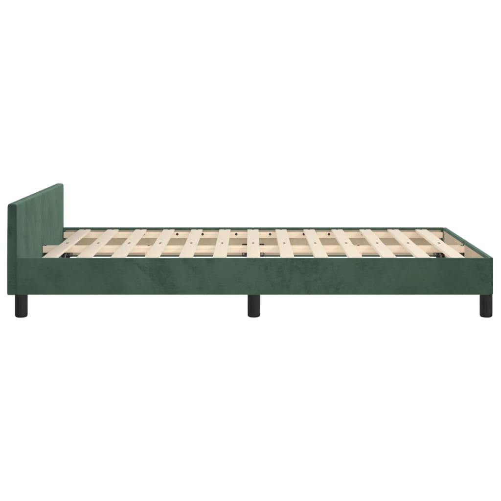 Cadre de lit sans matelas vert foncé 120x200 cm velours - XIOS