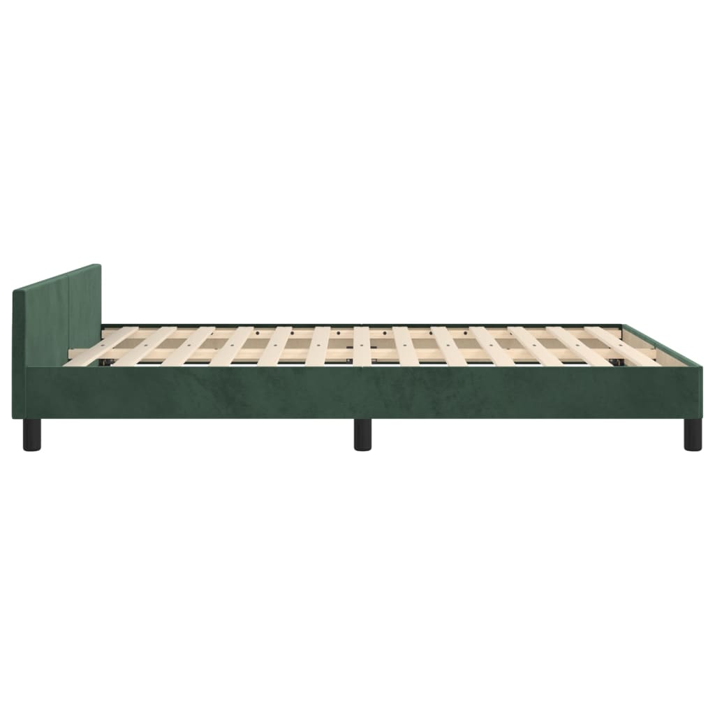 Cadre de lit sans matelas vert foncé 140x190 cm velours - XIOS