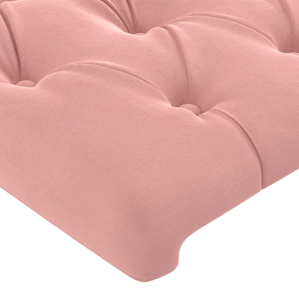 Cadre de lit sans matelas rose 140x200 cm velours - XIOS