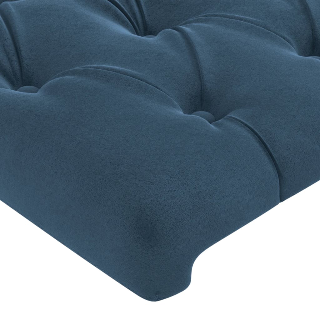 Cadre de lit sans matelas bleu foncé 160x200 cm velours - XIOS