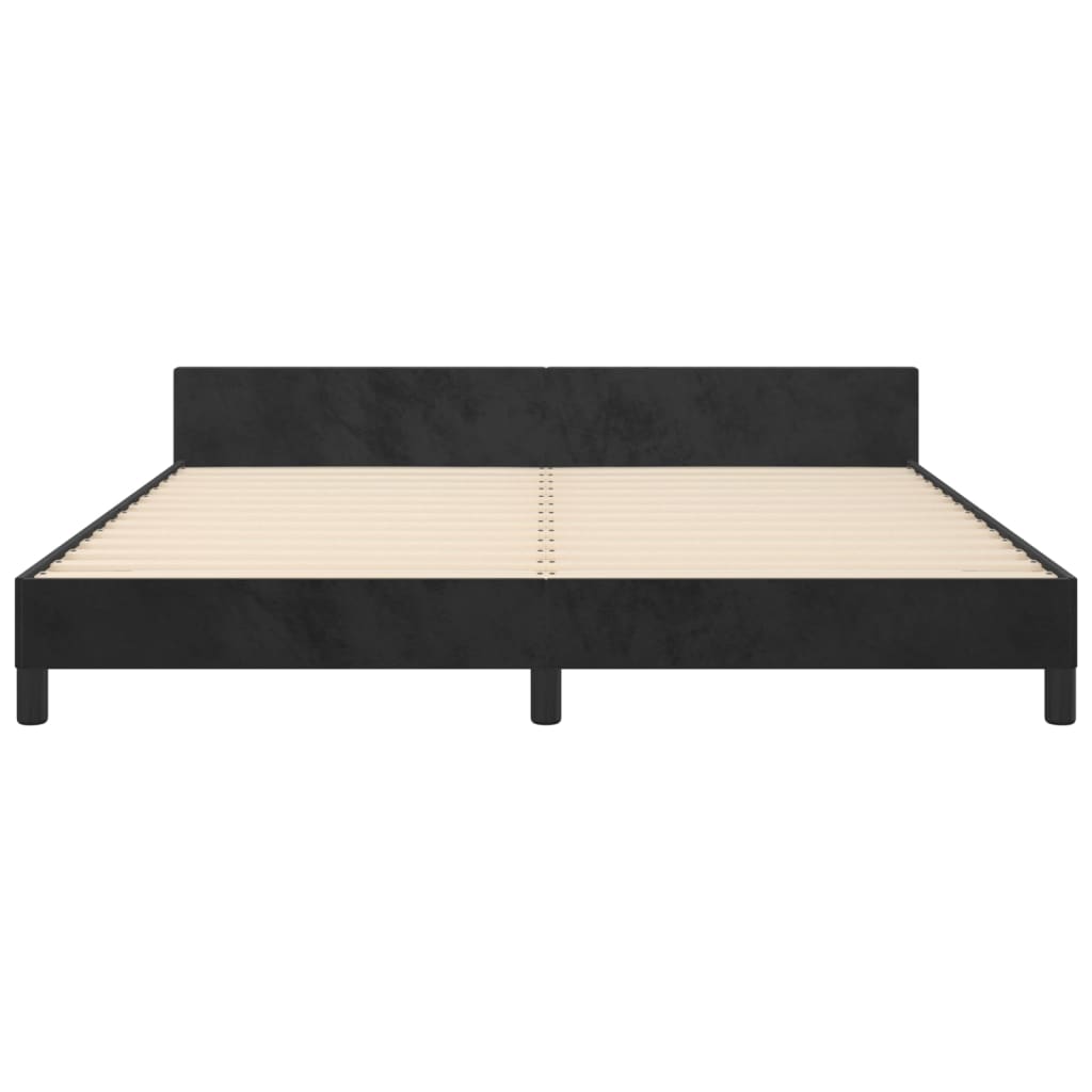 Cadre de lit sans matelas noir velours - XIOS