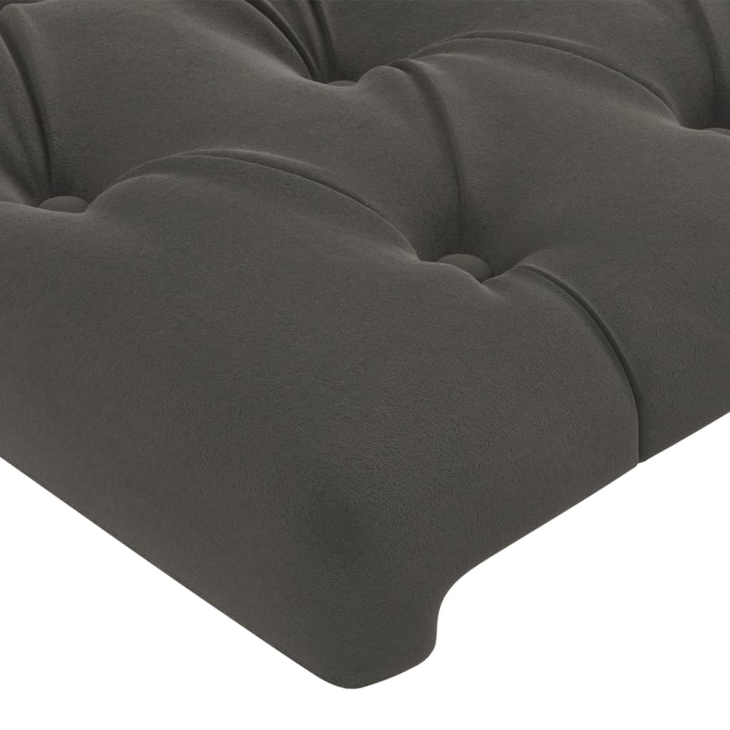 Cadre de lit sans matelas gris foncé 200x200 cm velours - XIOS