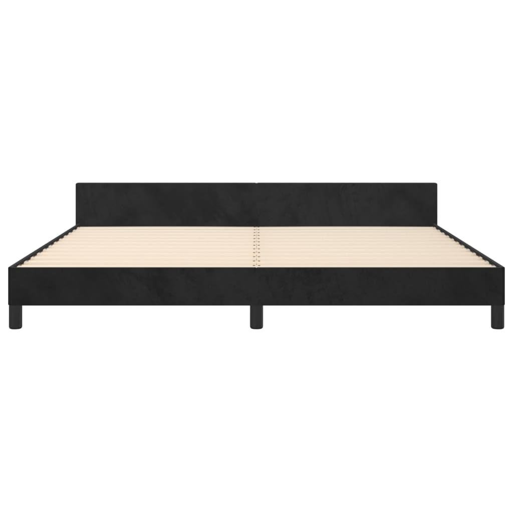 Cadre de lit sans matelas noir 200x200 cm velours - XIOS