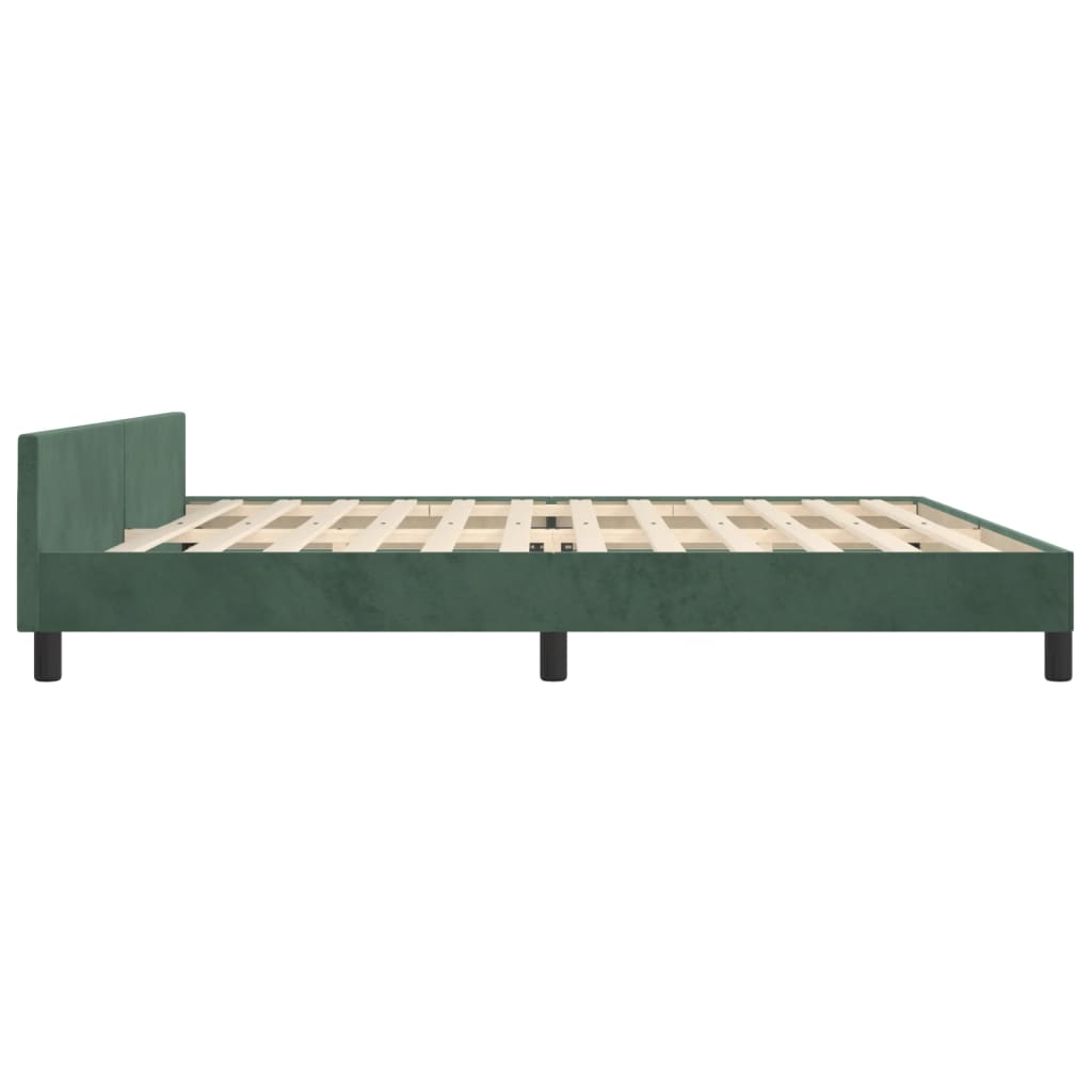 Cadre de lit sans matelas vert foncé 200x200 cm velours - XIOS