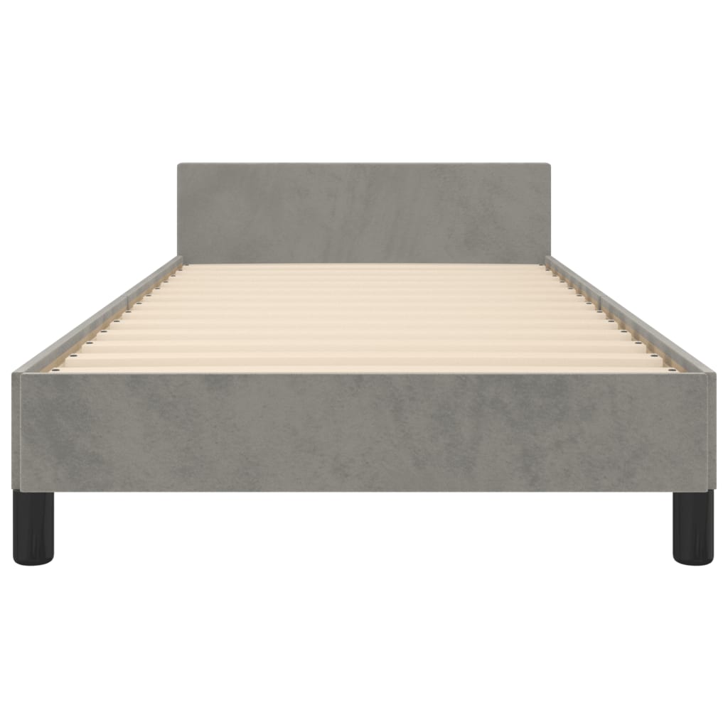 Cadre de lit sans matelas gris clair 80x200 cm velours - XIOS